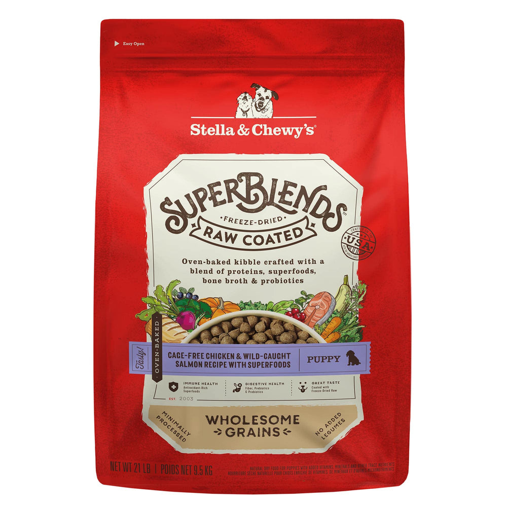 Bolsa Stella & Chewy's SuperBlends de 21 lb, lista para cachorros.