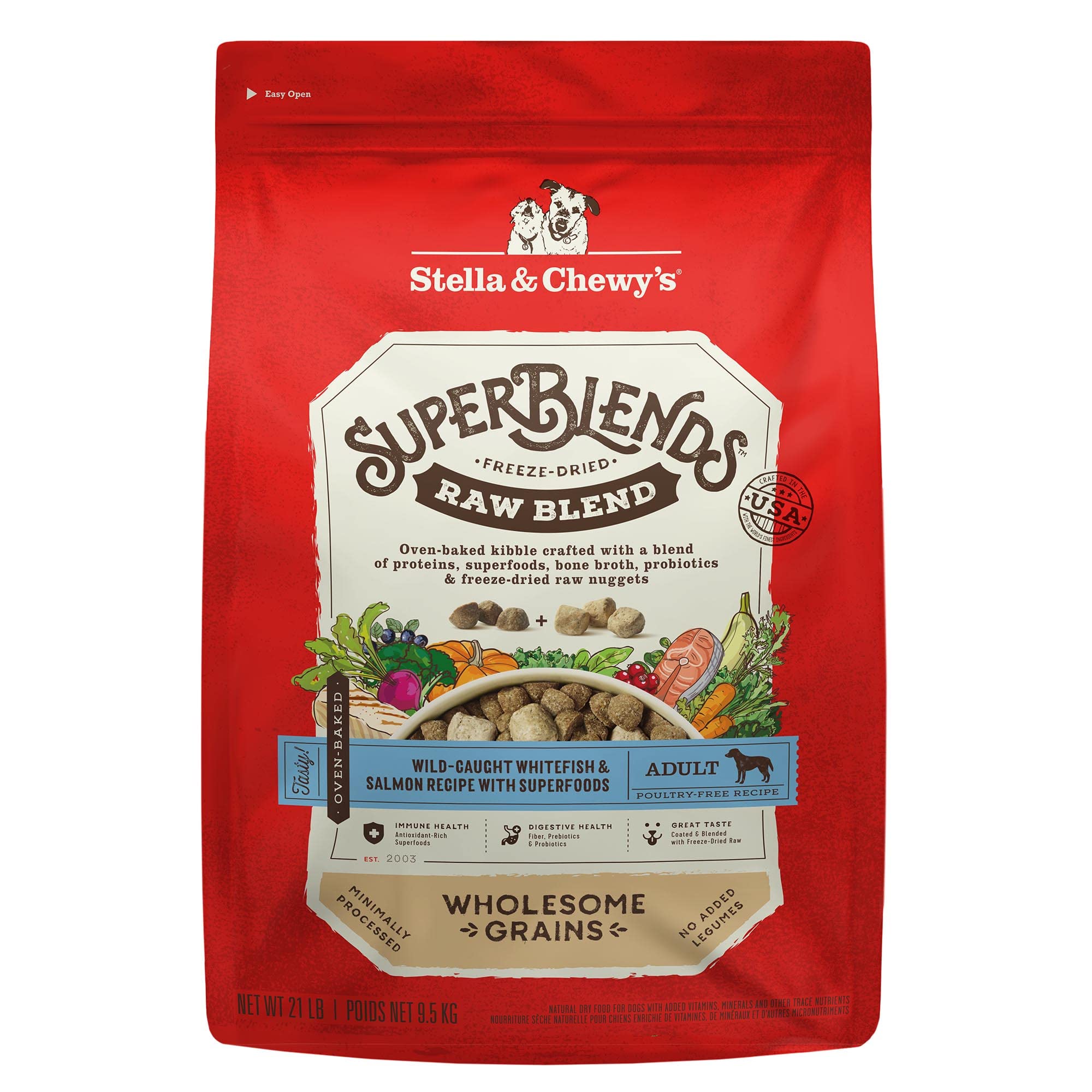 Stella & Chewy's SuperBlends bolsa de 9,5 kg para perros activos.