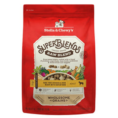 Stella & Chewy's SuperBlends grano crudo recubierto para perros, sabor y nutrición.