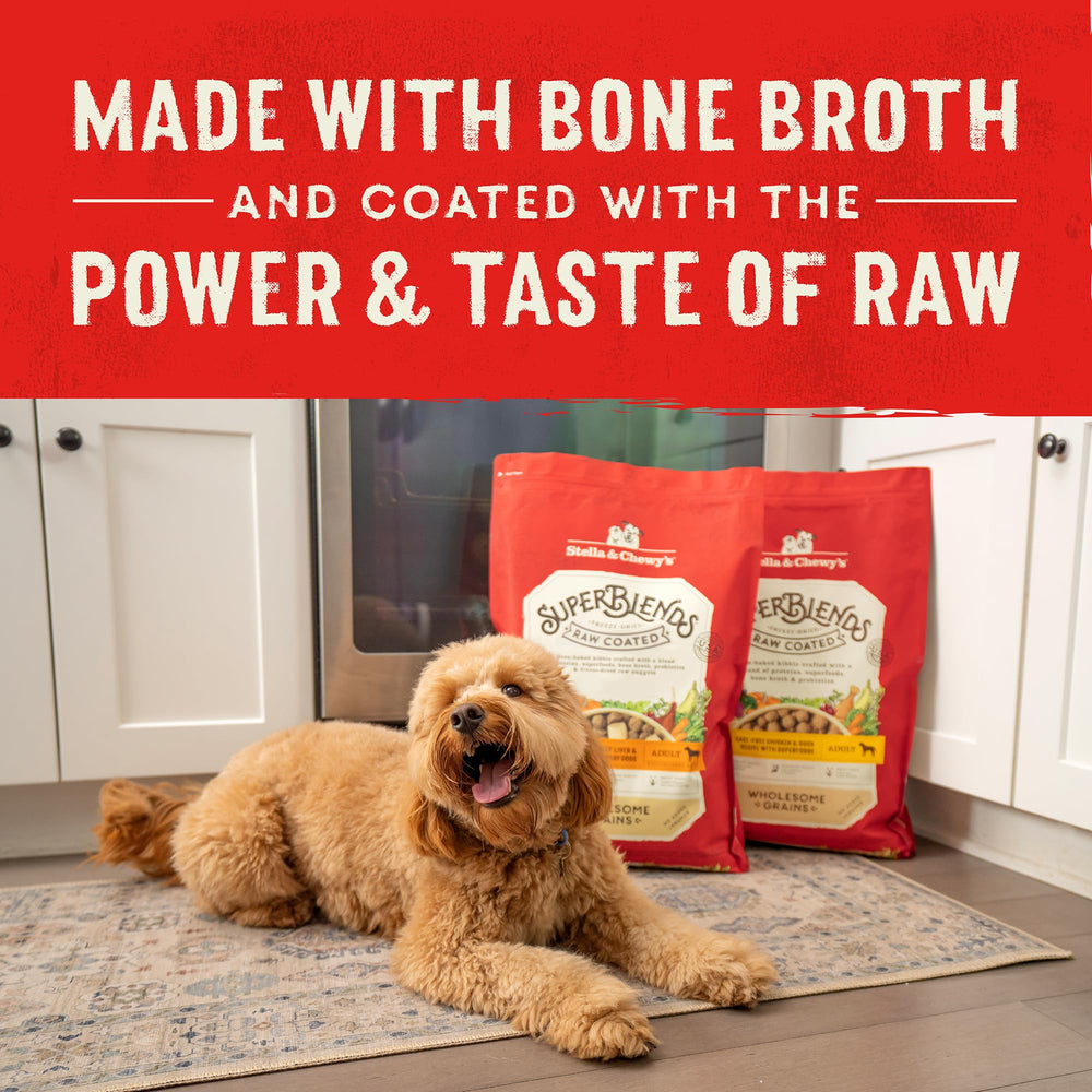 Stella & Chewy's SuperBlends: pollo cage-free y pato sin hormonas ni antibióticos.