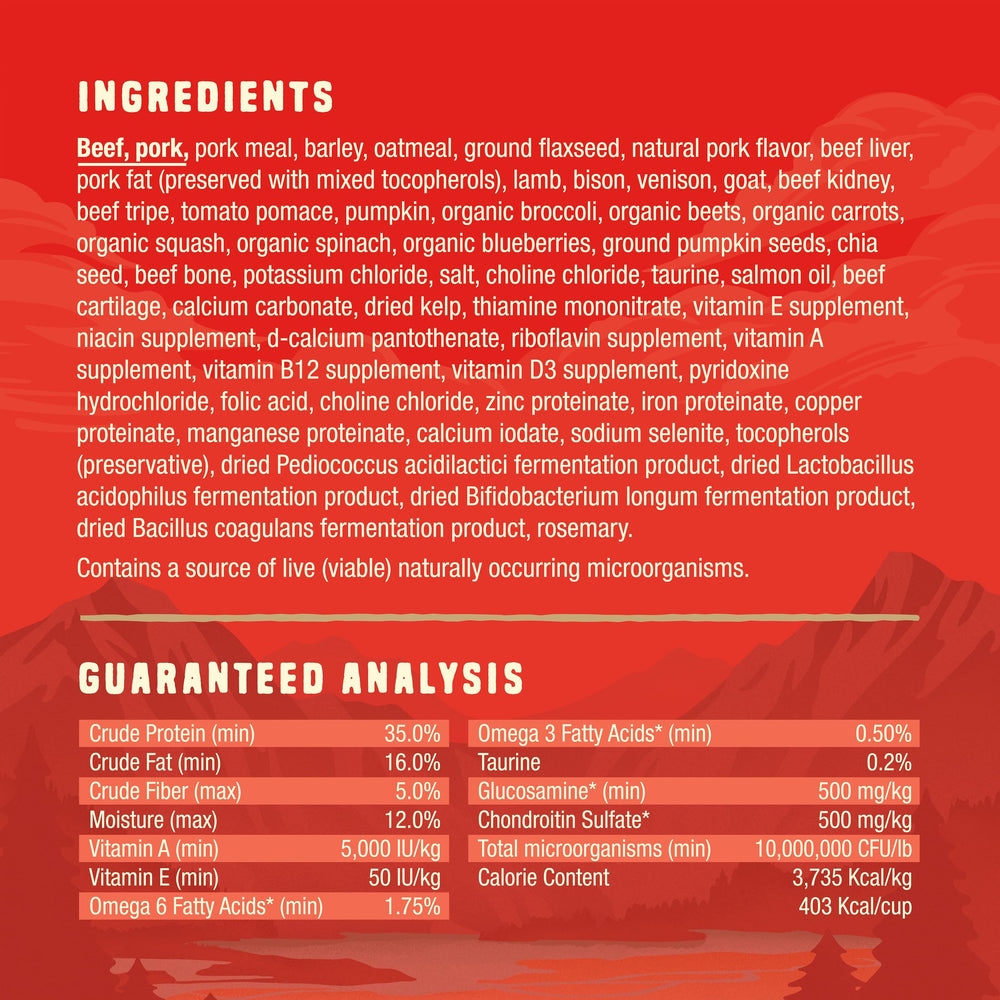 Stella & Chewy's Wild Red, granos-integrales, digestión suave para todas las etapas.