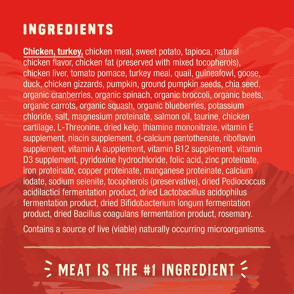 Ingredientes de presa completa para nutrición equilibrada.
