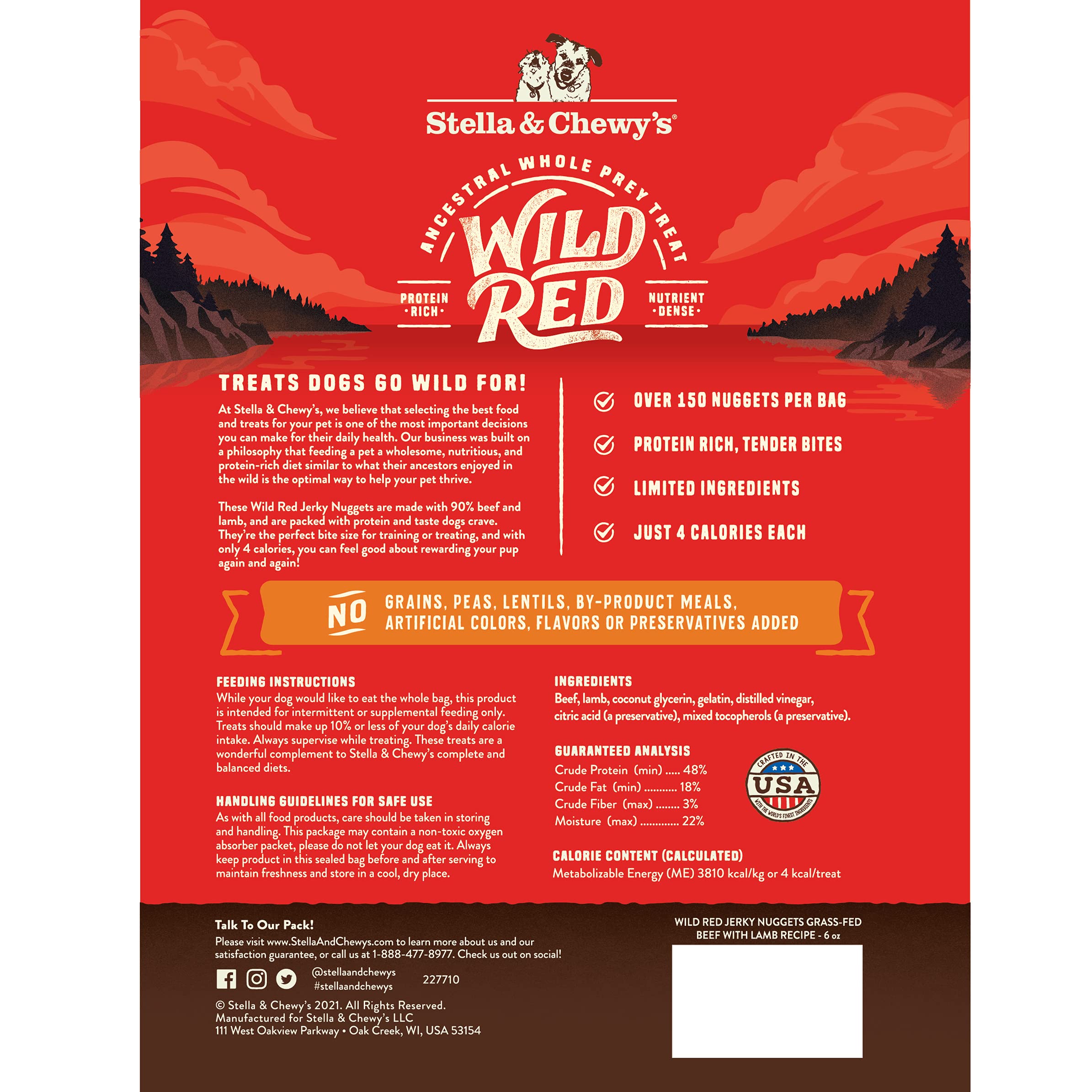 Texture tendre des nuggets Wild Red pour une mastication facile.