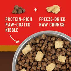 Seis proteinas de aves en Stella & Chewy's Wild Red para nutrición completa.