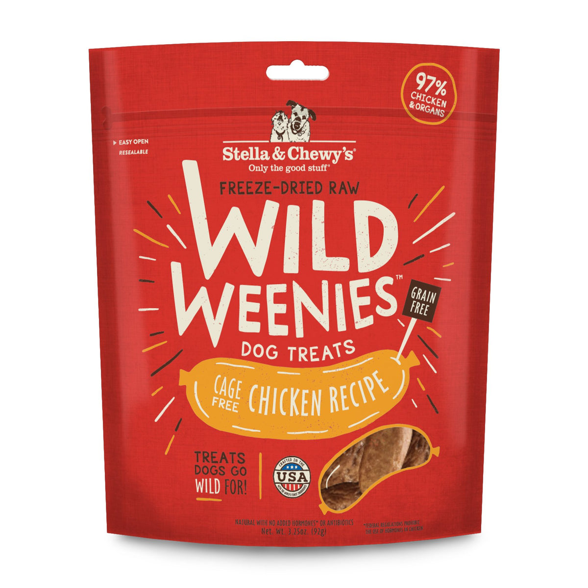Stella & Chewy's Wild Weenies, bolsa de 3.25 oz, ideal para entrenamiento