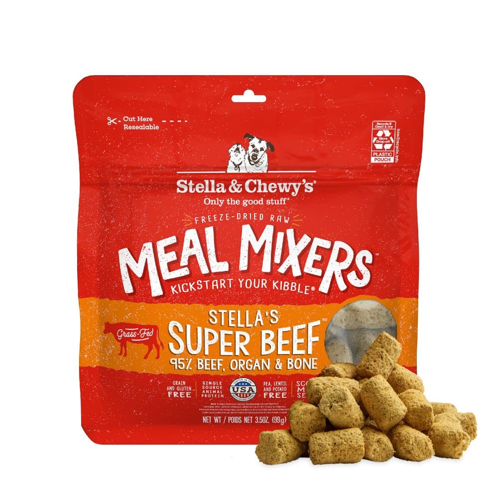 Stella & Chewy's mezcla-res-deshidratada-95 para perros, ideal como topper sabroso.