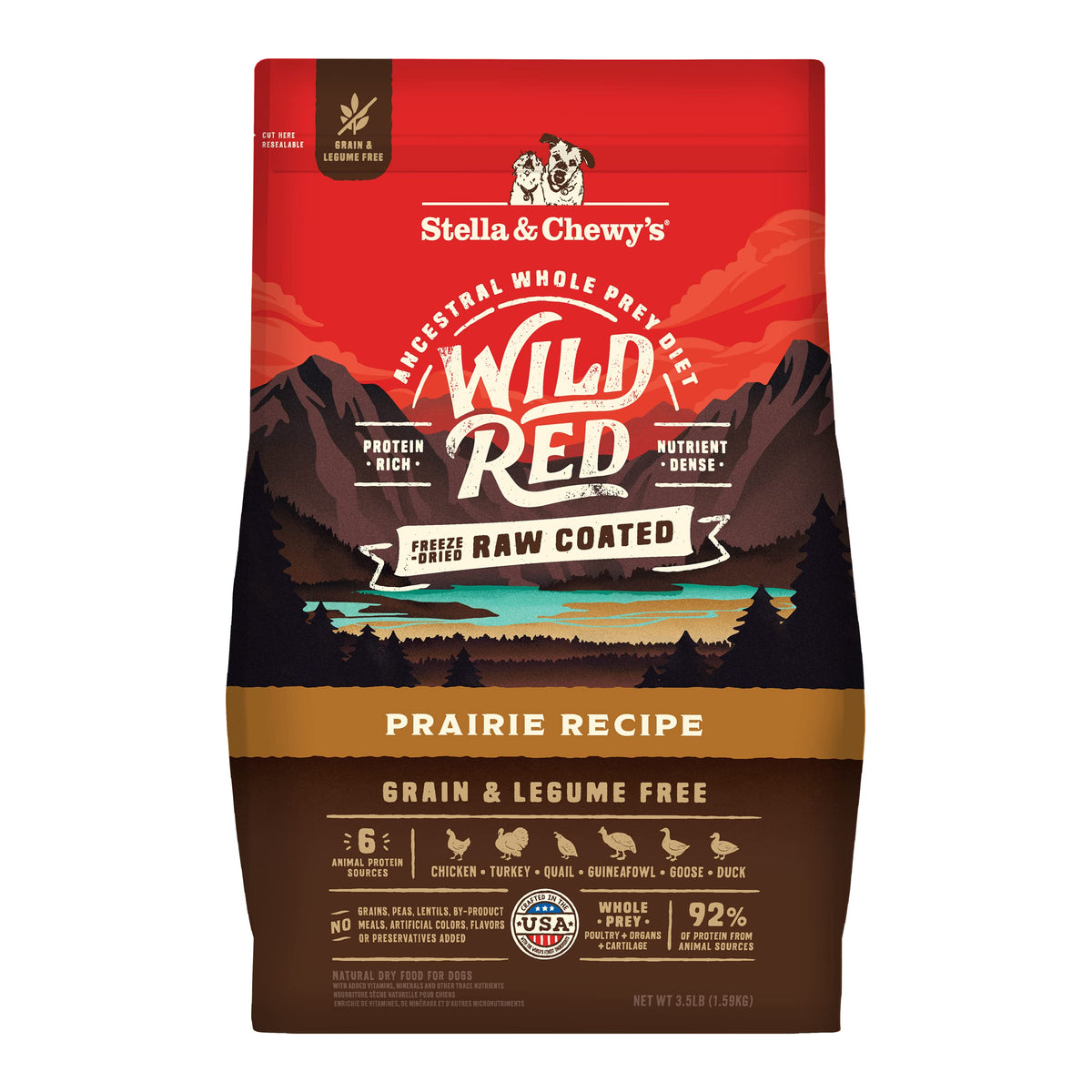 Stella & Chewy's Wild Red croquetas recubiertas crudas, sabor proteico de alta calidad.