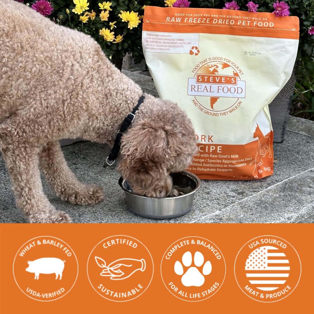 Steve's Real Food Nuggets porciones liofilizadas para mascotas, fáciles de medir.
