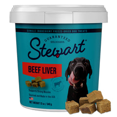 Stewart hígado de res liofilizado en tubo 12oz, ideal para entrenamiento.