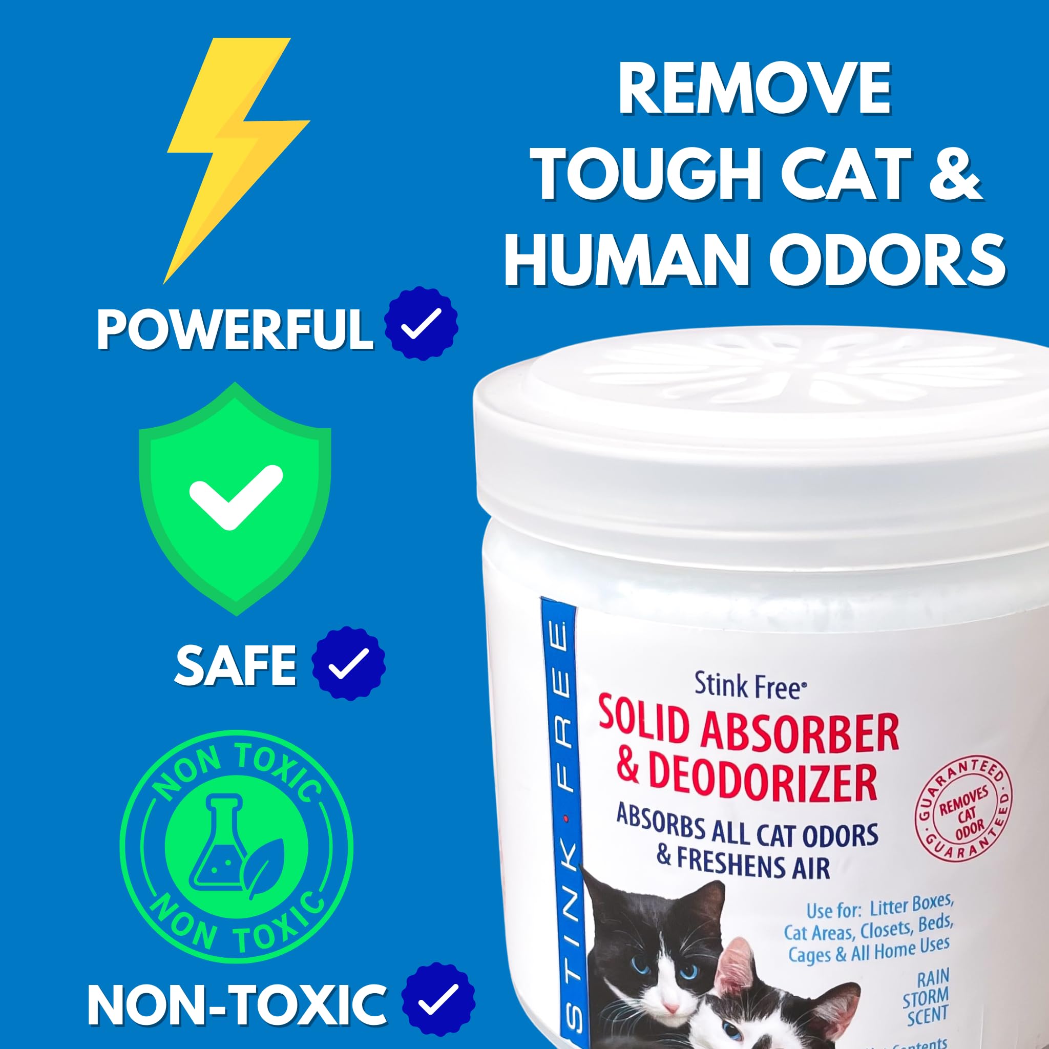Stink Free absorbe olores; ideal para salas y baños.