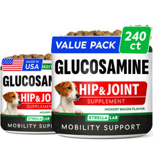 STRELLALAB glucosamina para perros, bocaditos suaves, mejor movilidad diaria.