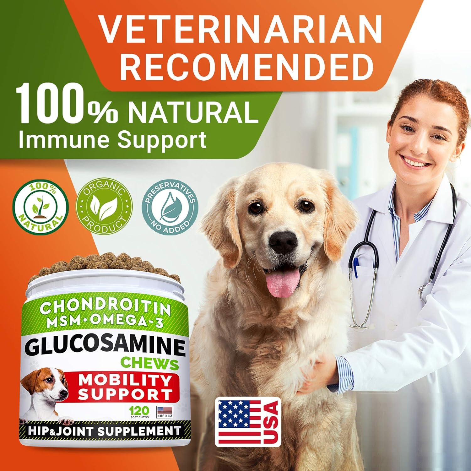 STRELLALAB glucosamina para perros grandes uso diario: facilidad de administración