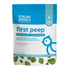 Strong Animals First Peep: empaque de 2 lb facilita iniciar la alimentación de pollitos.