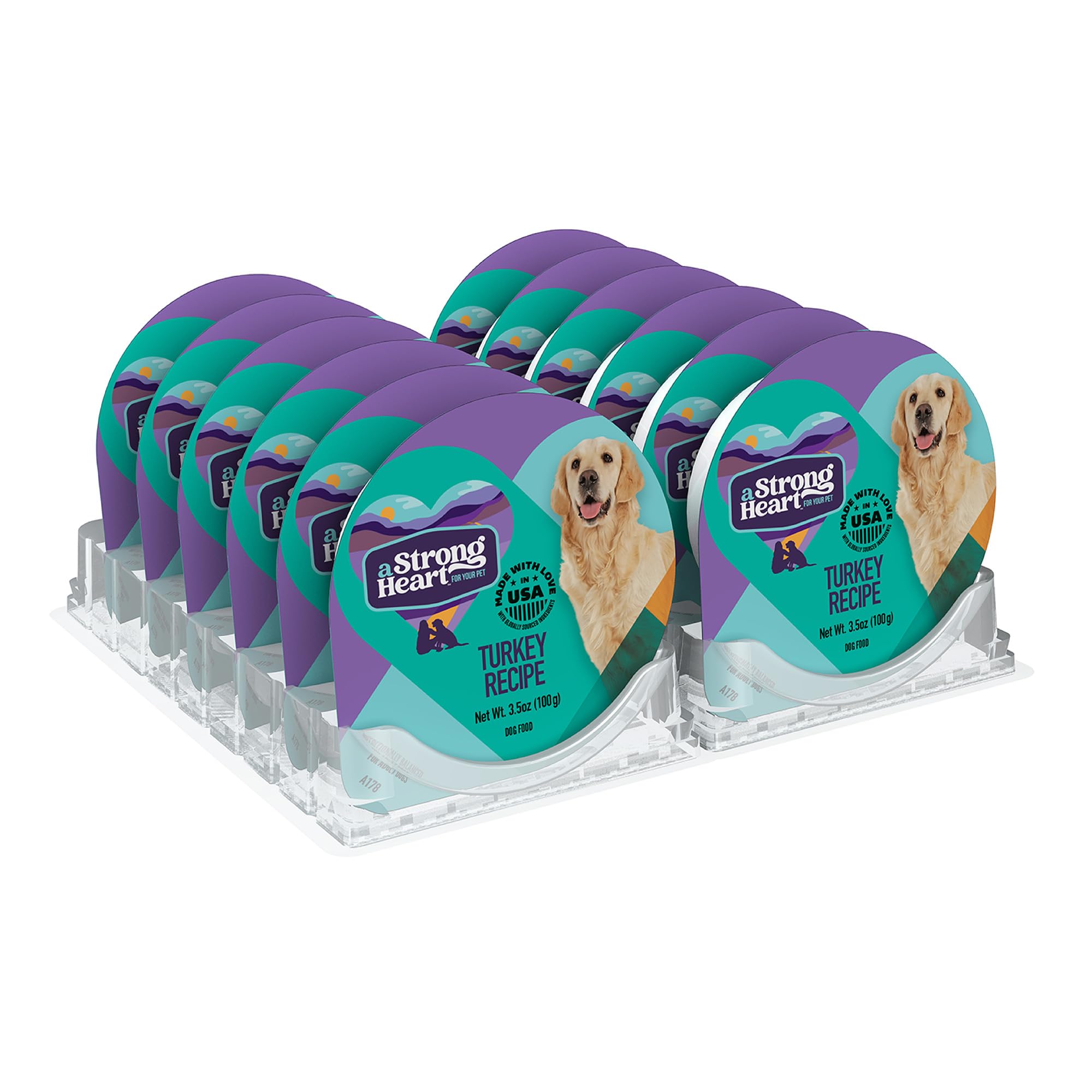 Strongheart comida húmeda para perro, tazas de pavo, fuente de proteína de calidad