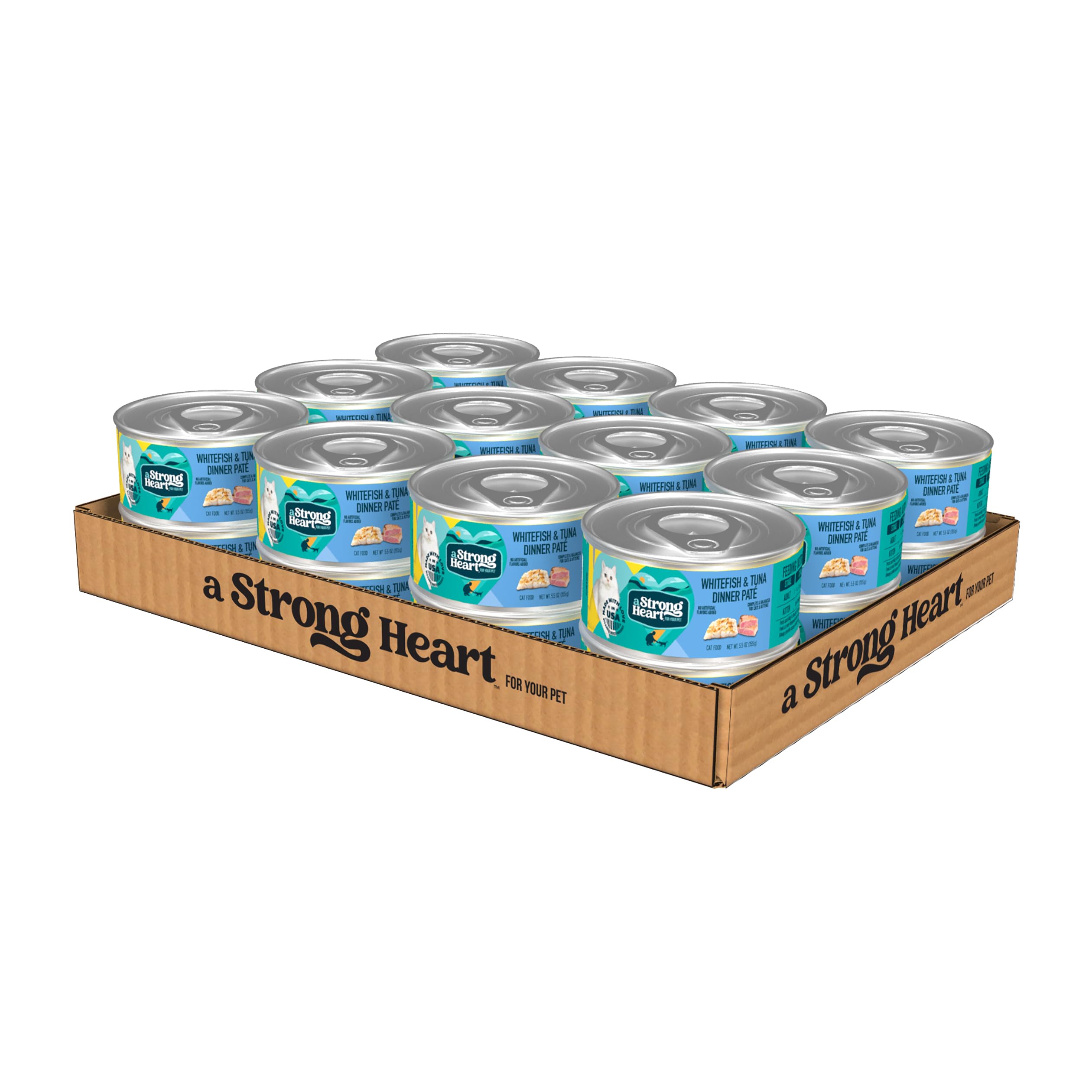 Strongheart l lata paté de pescado blanco y atún, ideal para paladar exigente.