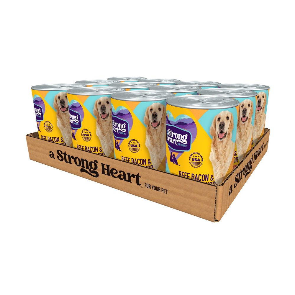 Strongheart lata perro res tocino queso: comida diaria sabrosa para perros