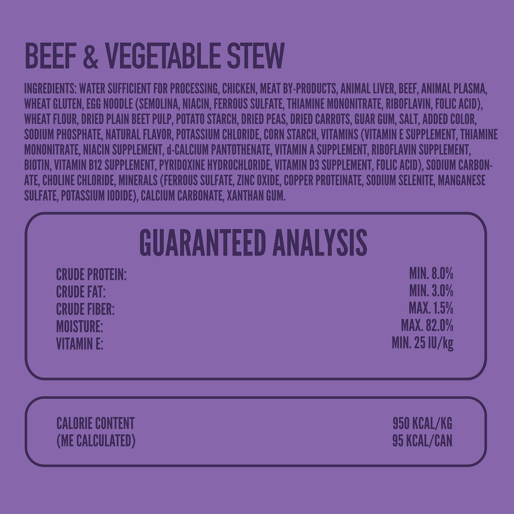 Strongheart beef and vegetables close-up showing hearty texture and aroma.