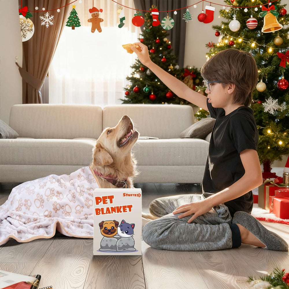 Manta Stuffed de 24x32 pulgadas, tamaño ideal para cachorros y gatos.