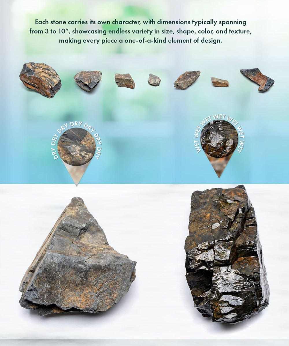 Piedras SubstrateSource tamaño 3-10 pulgadas para acentos y puntos focales.