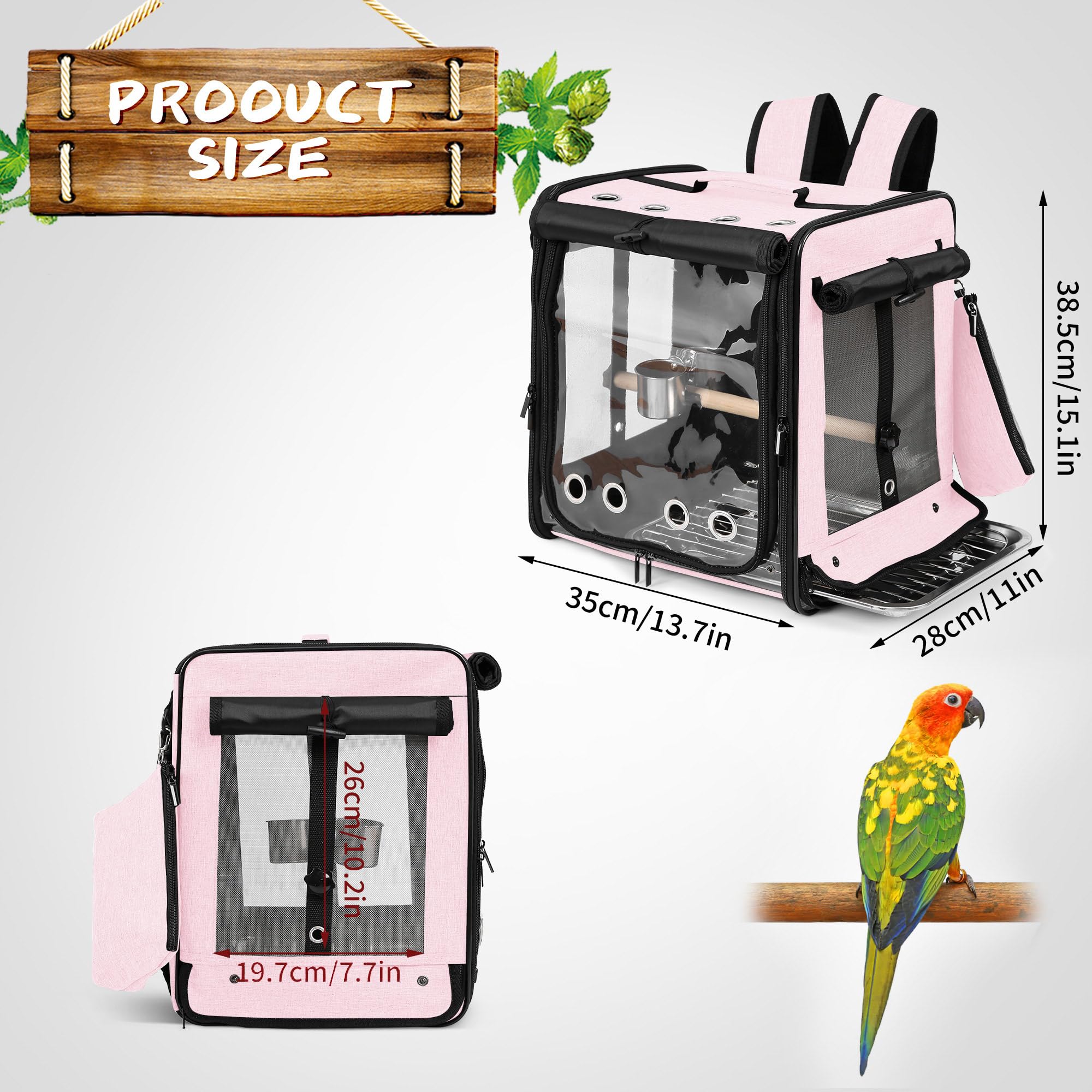 Dimensiones de Suertree jaula para aves pequeñas: 34,8 x 27,9 x 38,4 cm.