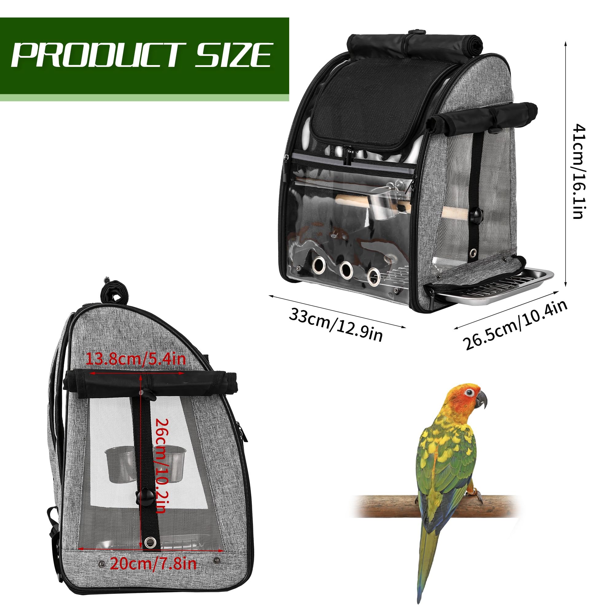 Suertree transportin para aves, portátil y ligero para viajar.