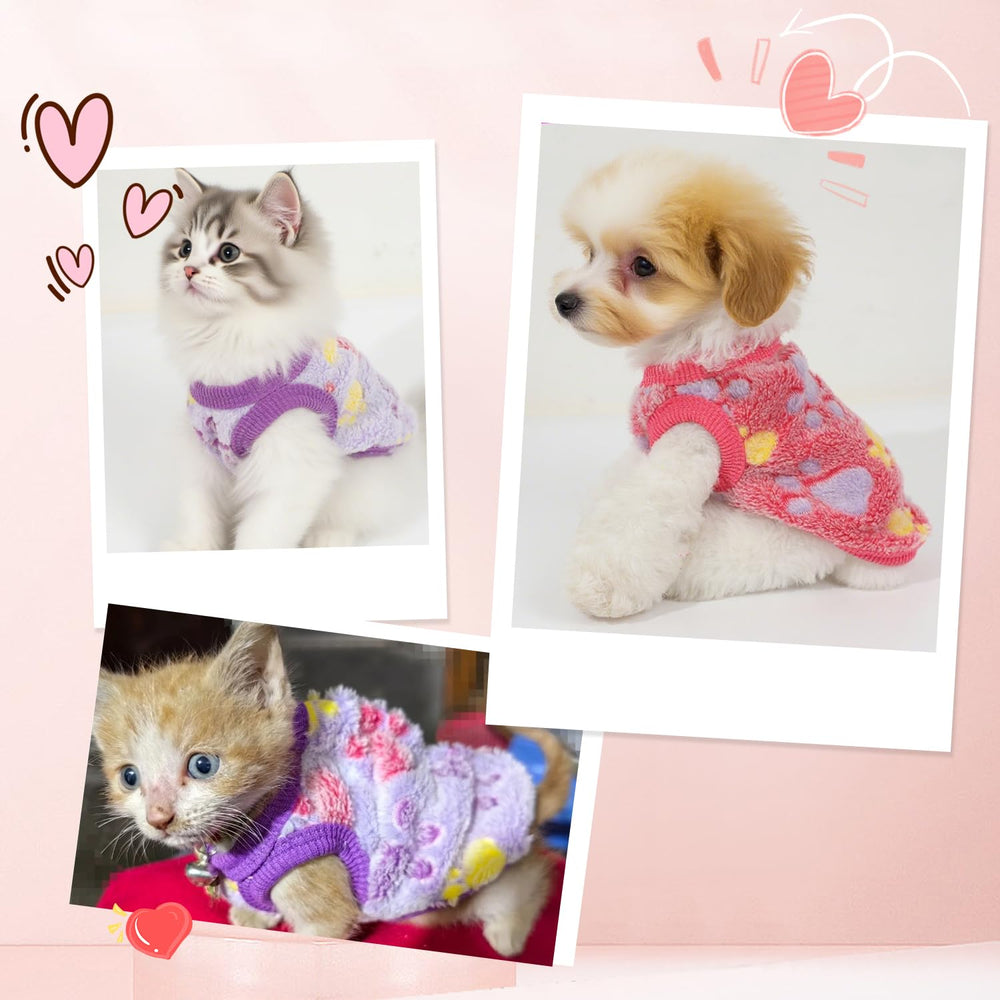 Dúo de suéteres para perros pequeños rosa, diseño con corazón
