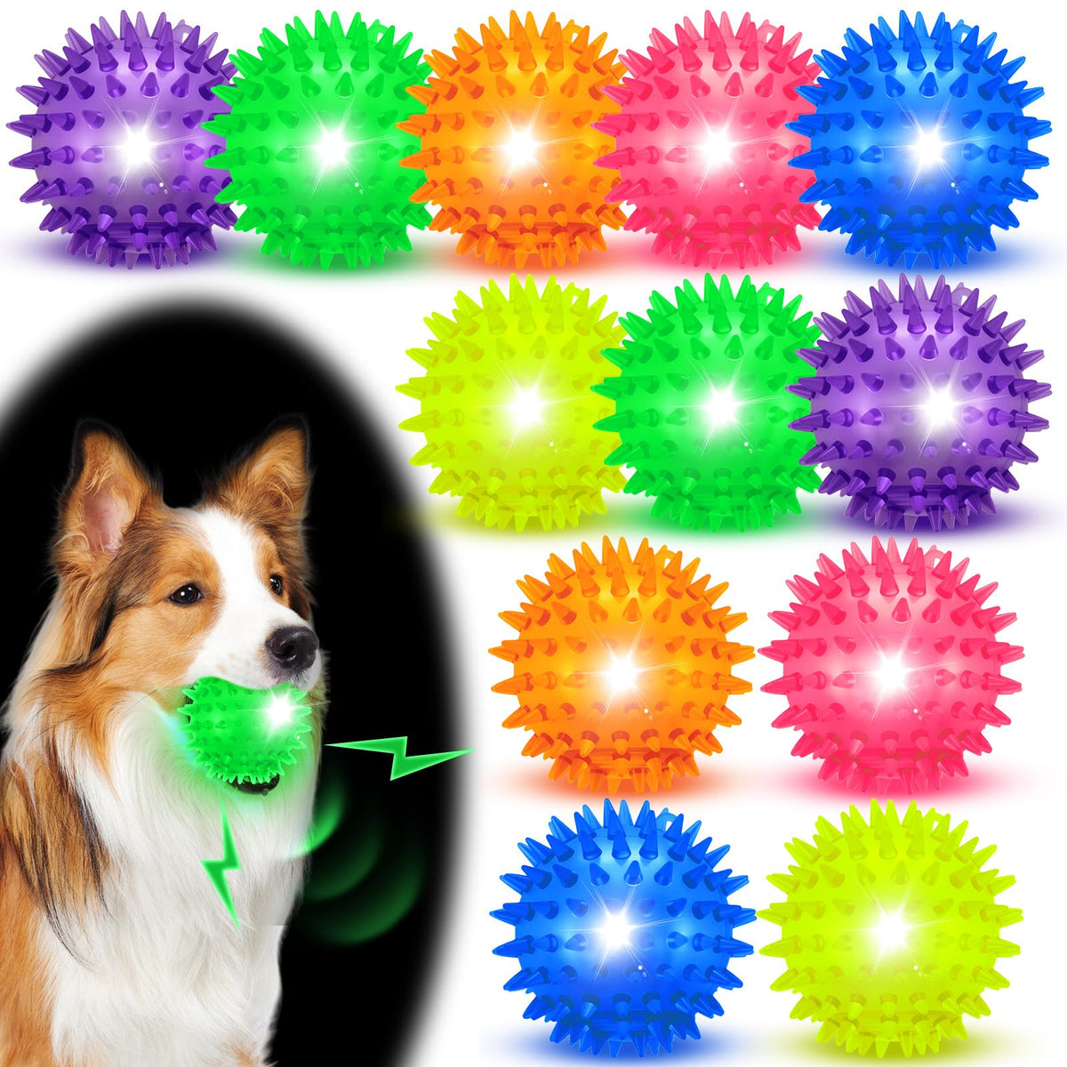 Bola LED Suilung para perros, luz brillante para juegos nocturnos.