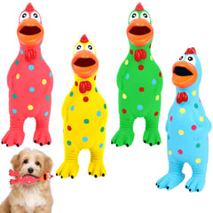 Juguetes Suilung de pollo en látex, juego de 4 colores para entretenimiento diario.