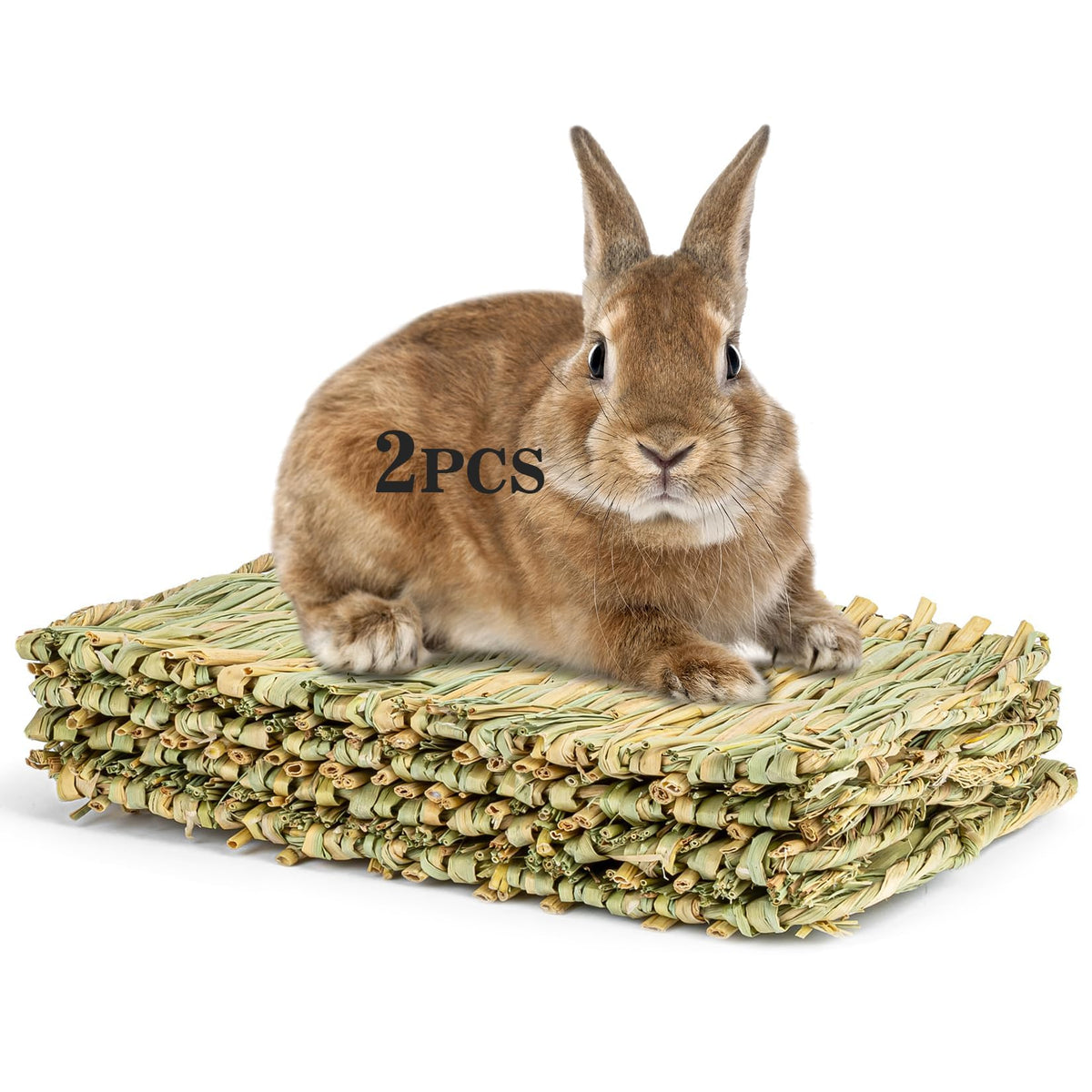 Sukh alfombras de hierba para conejos, dos piezas, superficie natural para dormir.