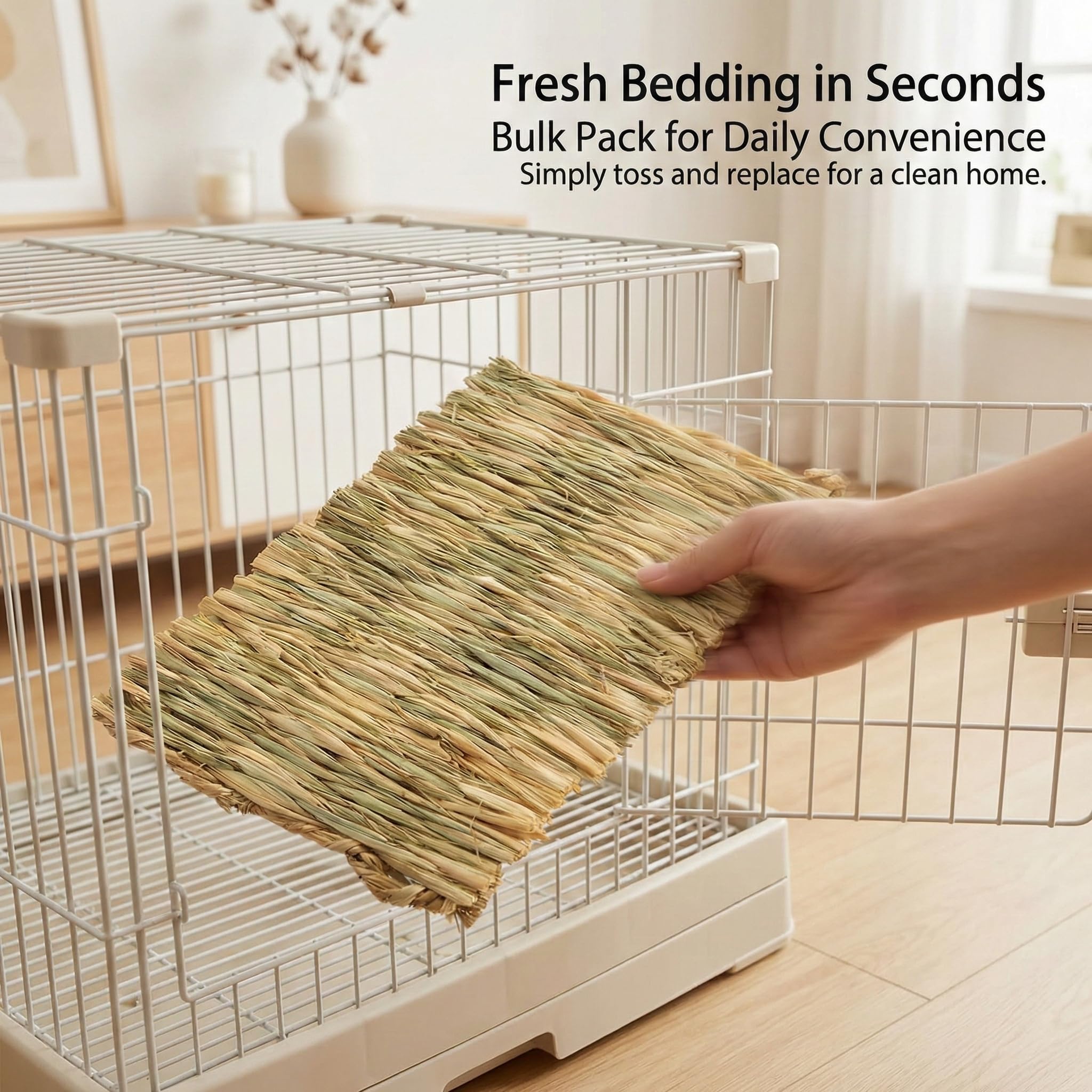 Sukh cama natural de hierba para aves y animales pequeños: alivio suave y fresco.