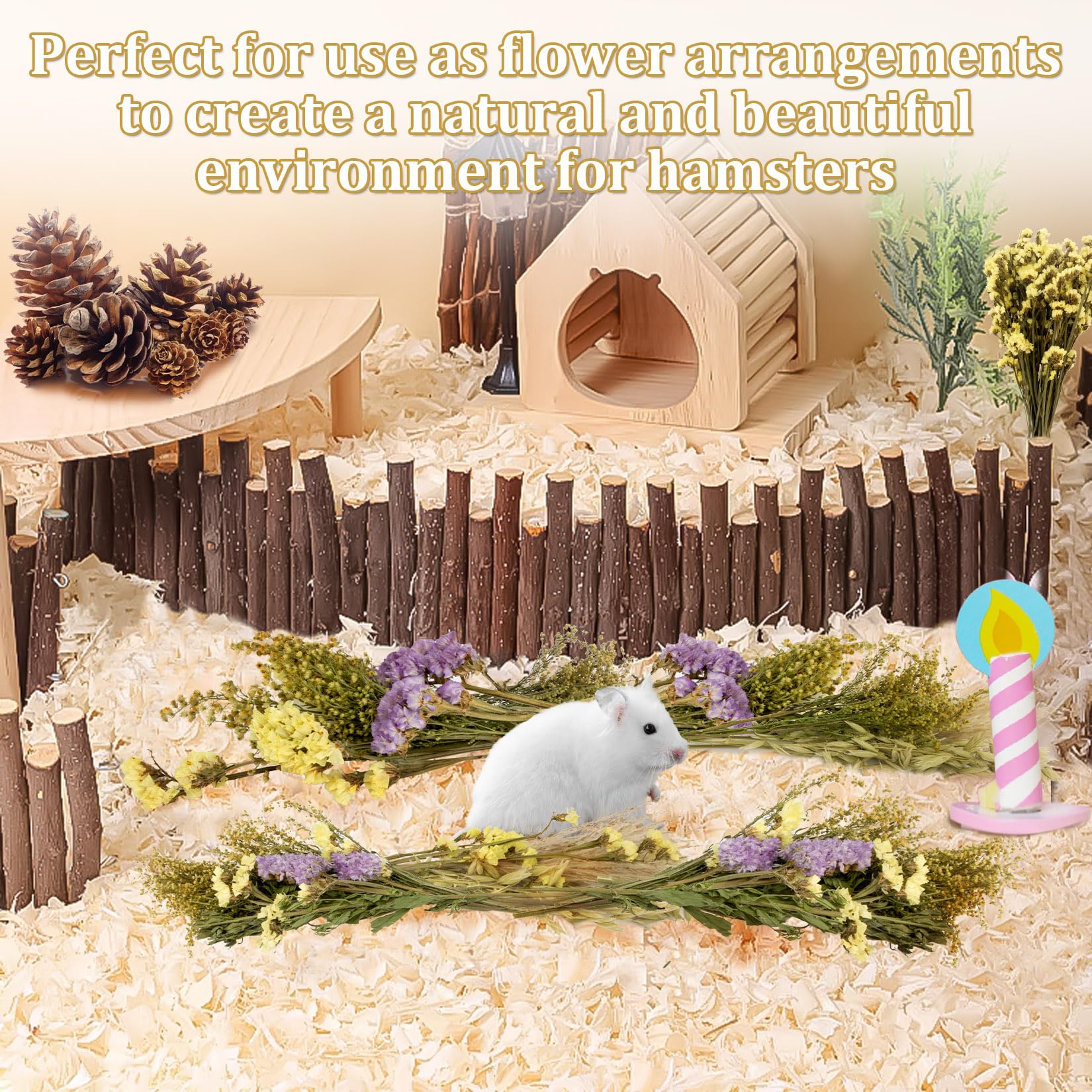 Sukh conjunto decorativo natural para hamster: fomenta un entorno más realista y estimulante.