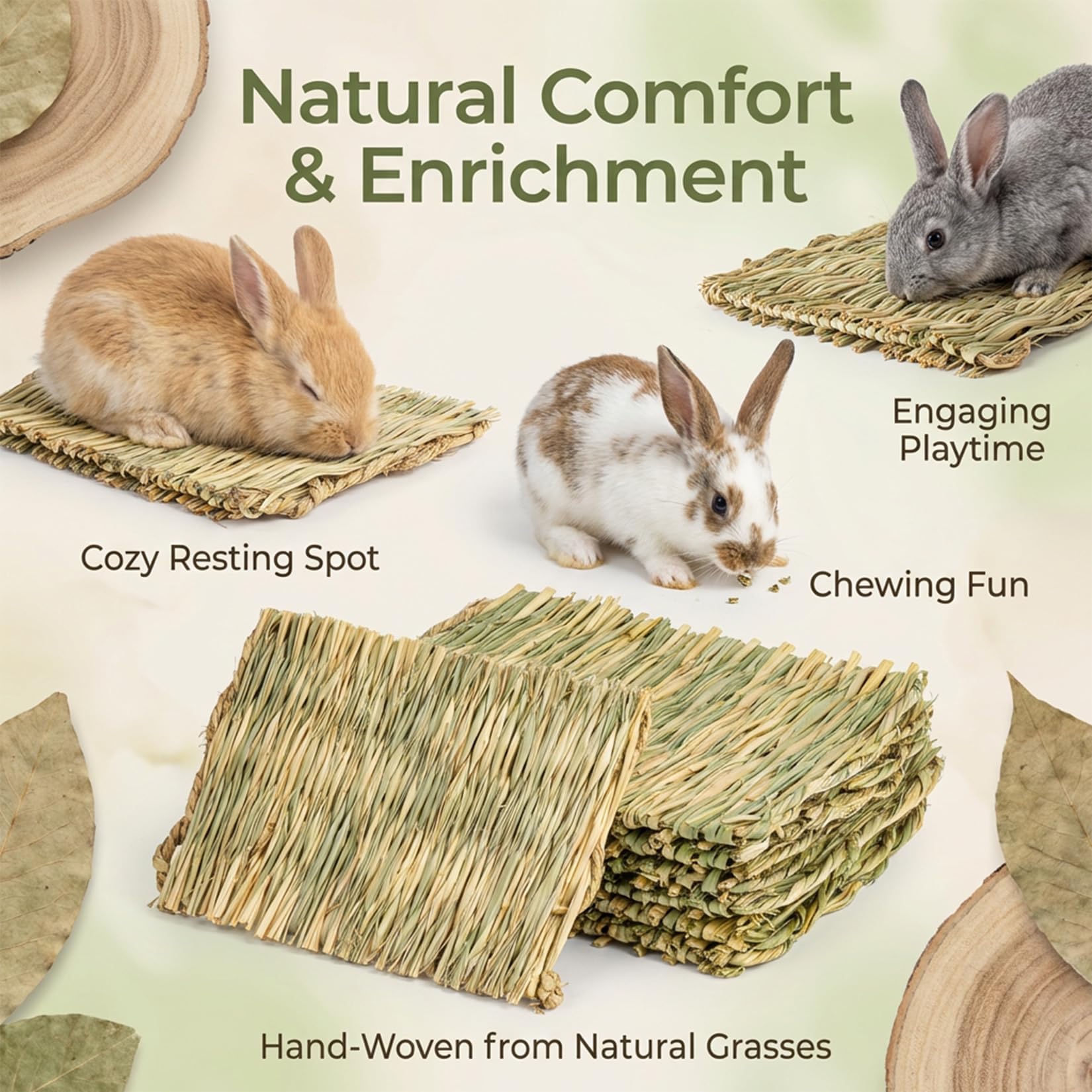 Alfombra de hierba Sukh para conejo, superficie de juego natural.