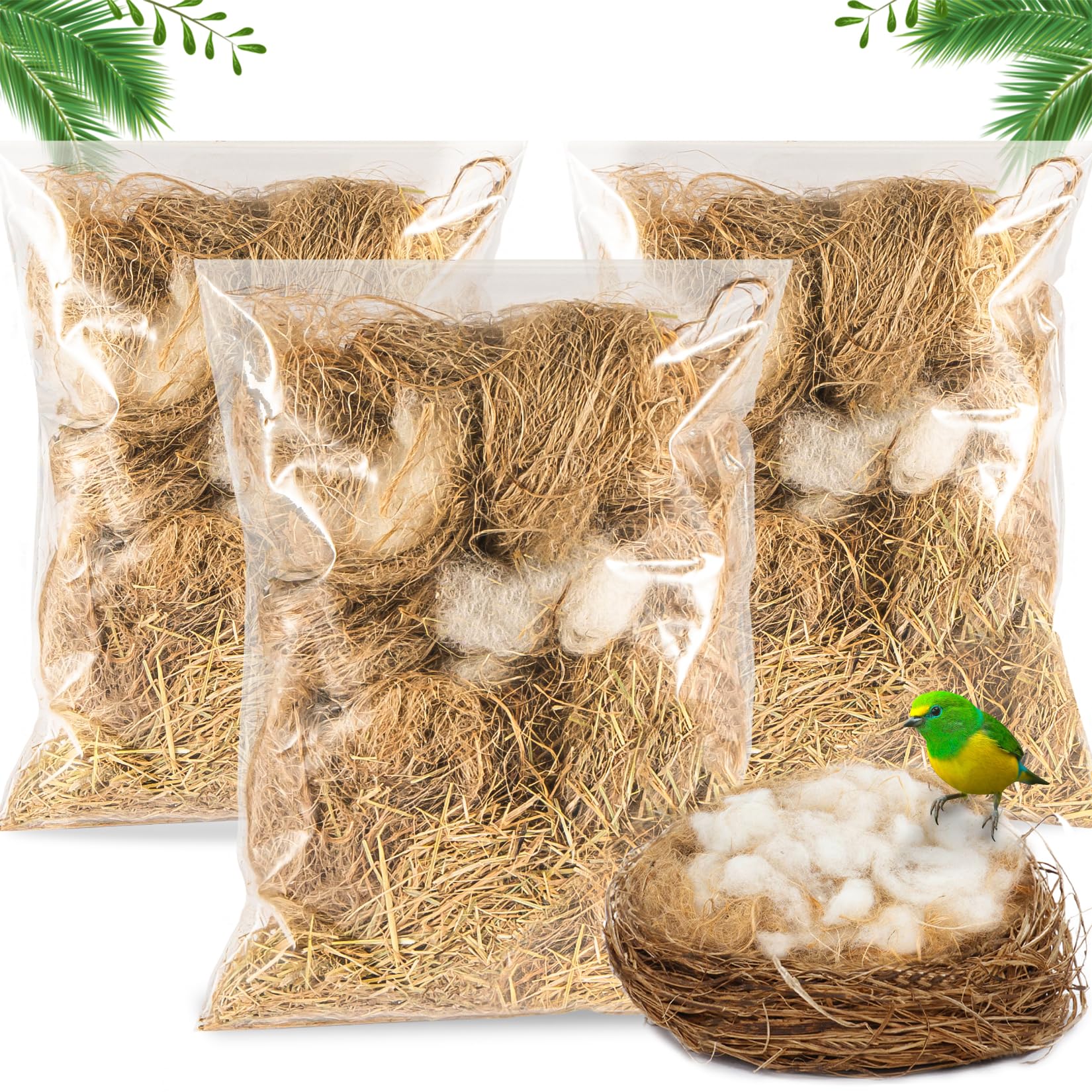 Sukh material nido mezcla de aves: mezcla suave para construir nidos cómodos.