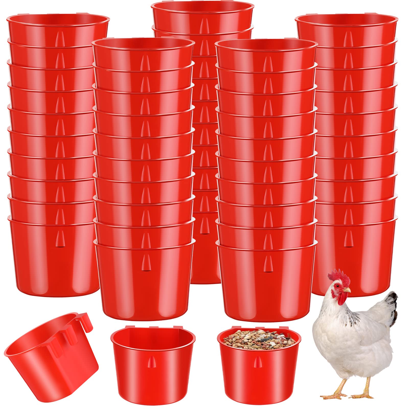 Sumind copas para jaula de aves rojo, fáciles de rellenar y limpiar