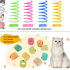 Sumind juguete gato muelle tejido colores rosados para entretenimiento.