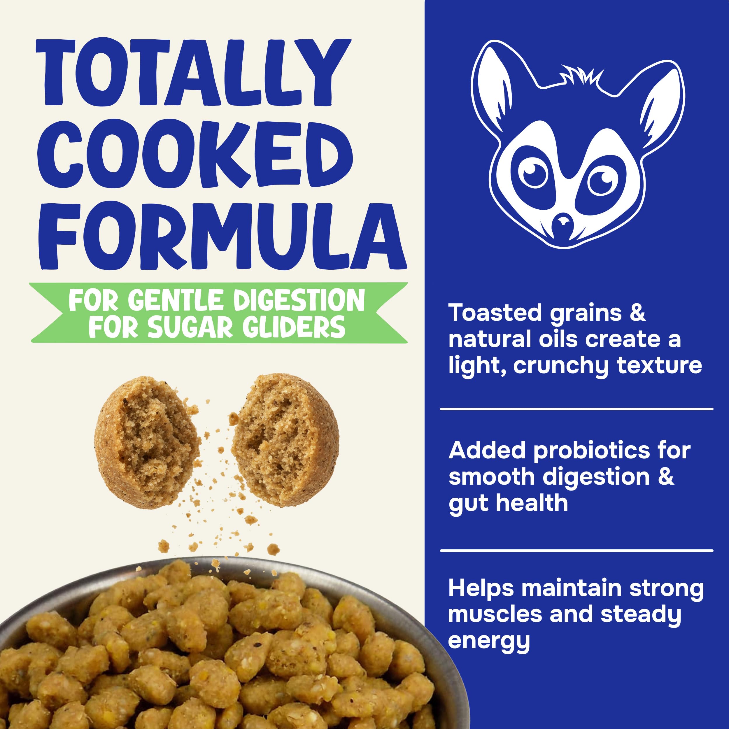 Suncoast Sugar Gliders sabor frutado que facilita la aceptación de la comida diaria.