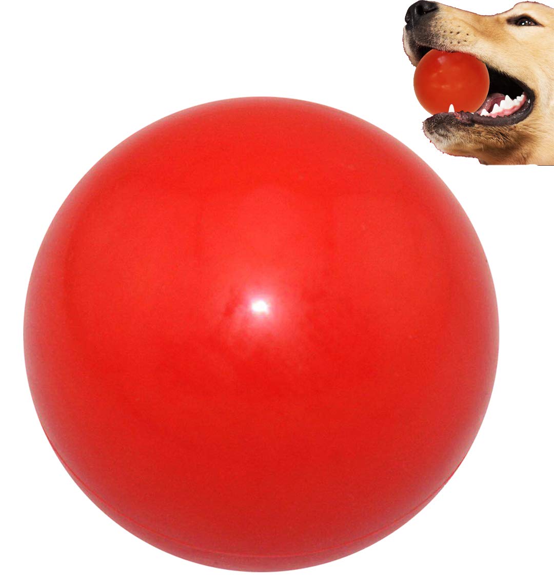 Bola Sunglow para perros, vista frontal, duradera para morder y jugar.