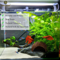 SunGrow Cueva Betta de Coco: bordes suaves para evitar lesiones.