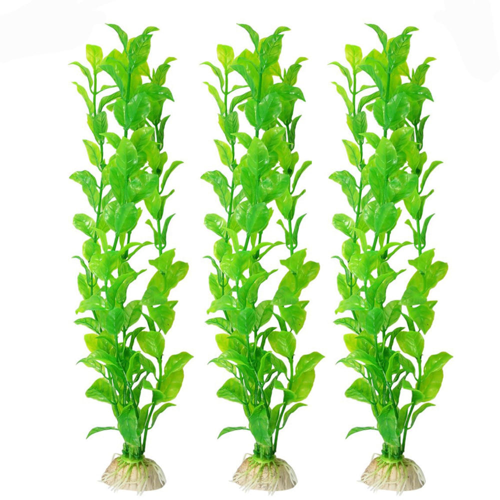 SunGrow planta plástica verde alta, ideal para añadir color y refugio en acuarios pequeños.