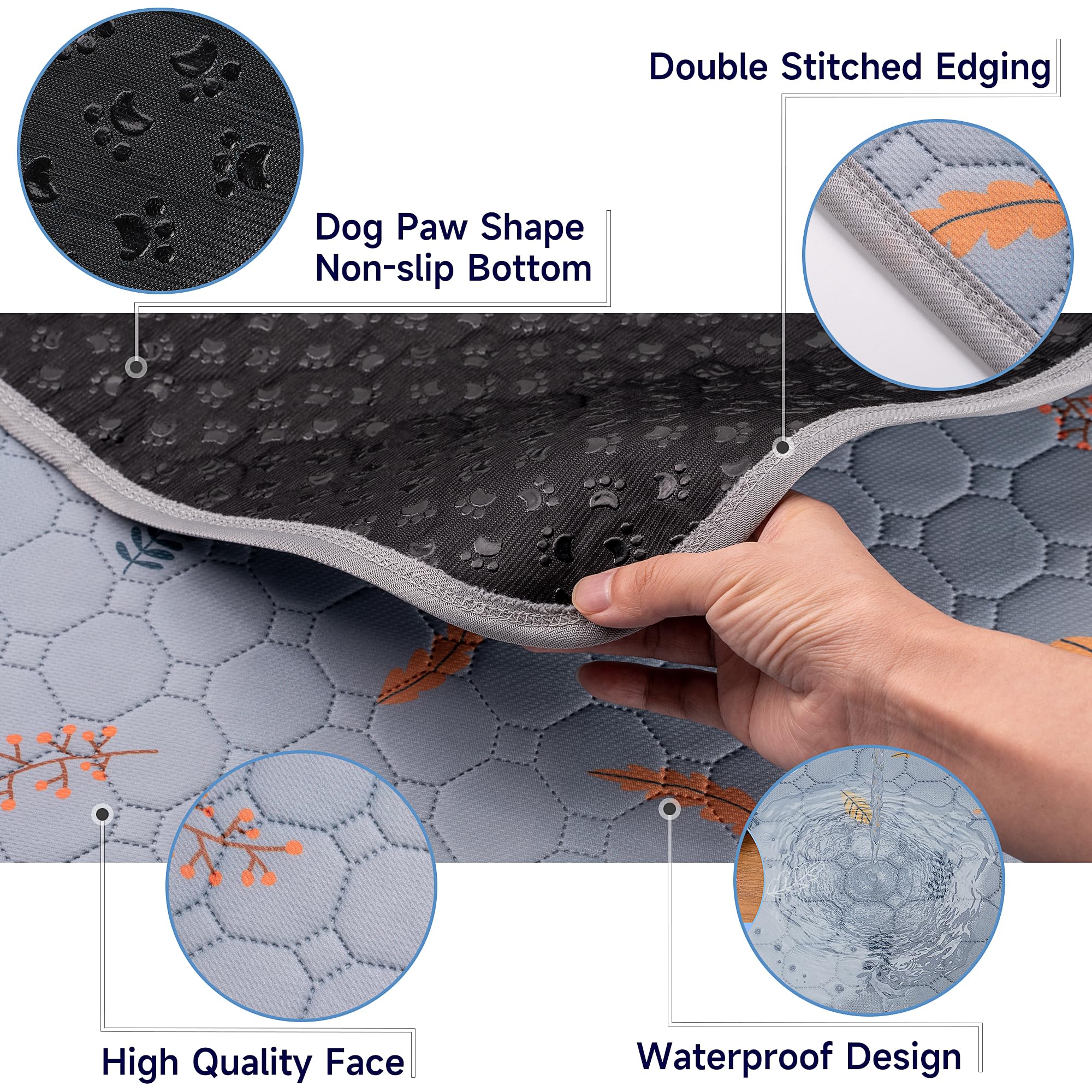 Sunheir almohadilla lavable con base antideslizante de silicona, área estable para perros.