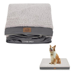 Sunheir funda para cama de perro gris suave, ideal para confort y limpieza fácil.