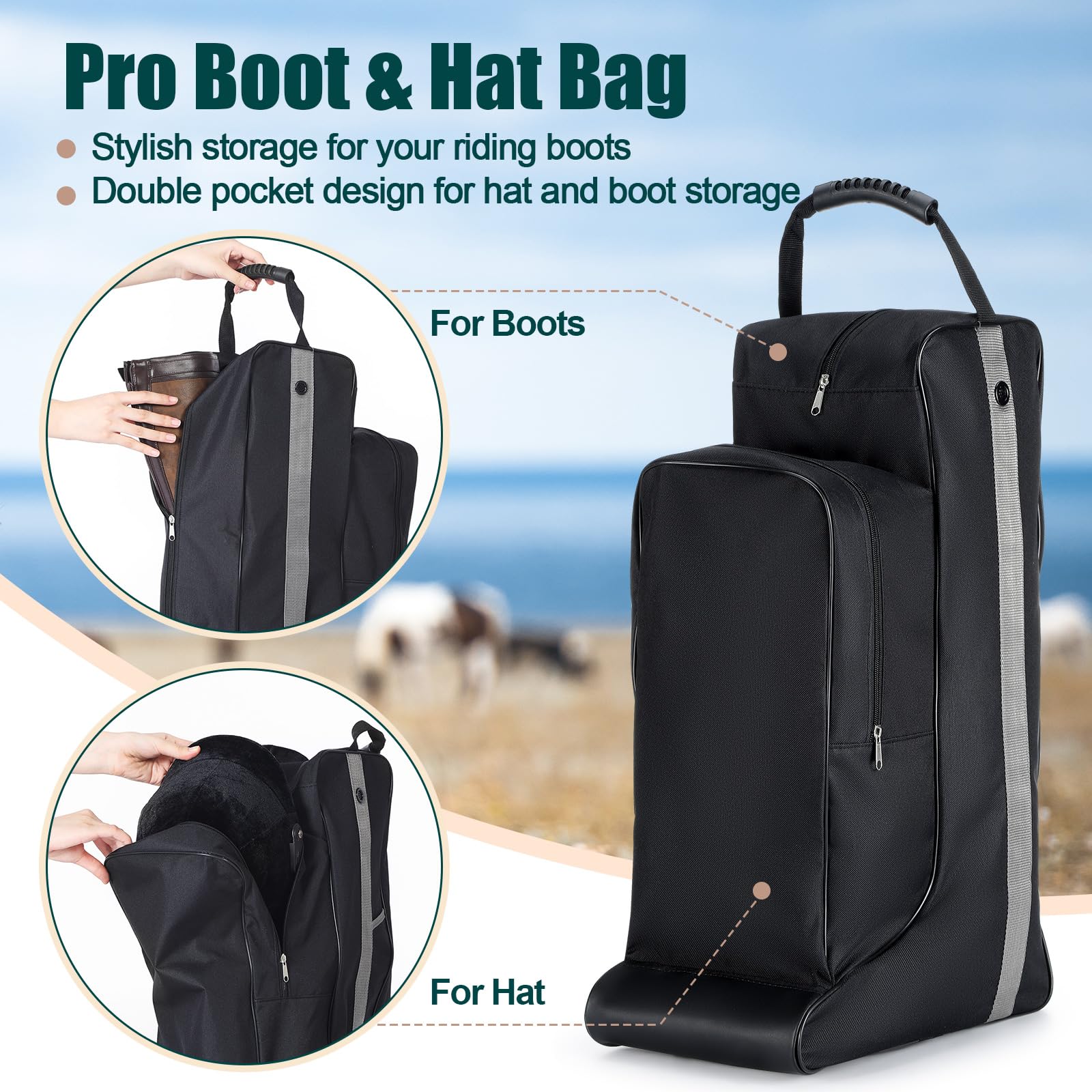 Sunnymove estuche para botas altas con interior espacioso para accesorios