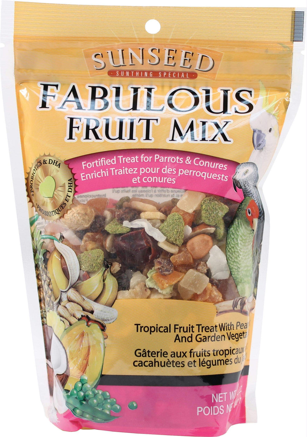 Sunseed Mezcla Frutas Fantásticas para loros y conuros, merienda sabrosa para variación diaria
