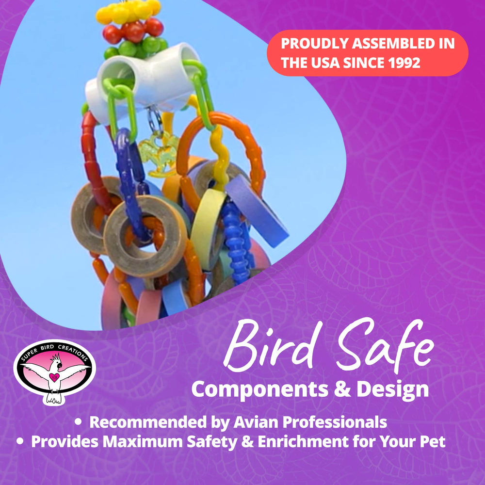 Super Bird Creations fomenta juego colgante para aves grandes