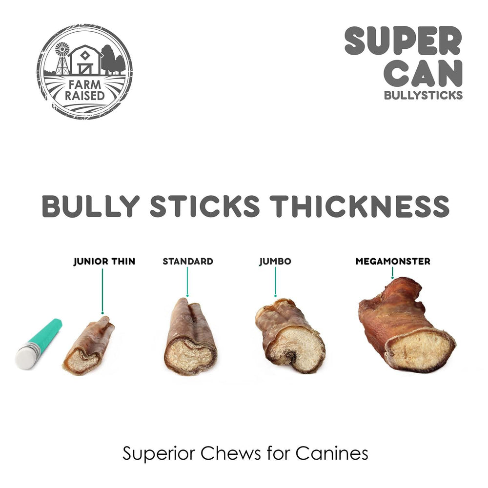 Sabor ahumado de SUPER CAN BULLYSTICKS, premio sabroso con olor suave.