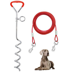 Supet cable de amarre para perros, 32 pies, libertad controlada al aire libre.