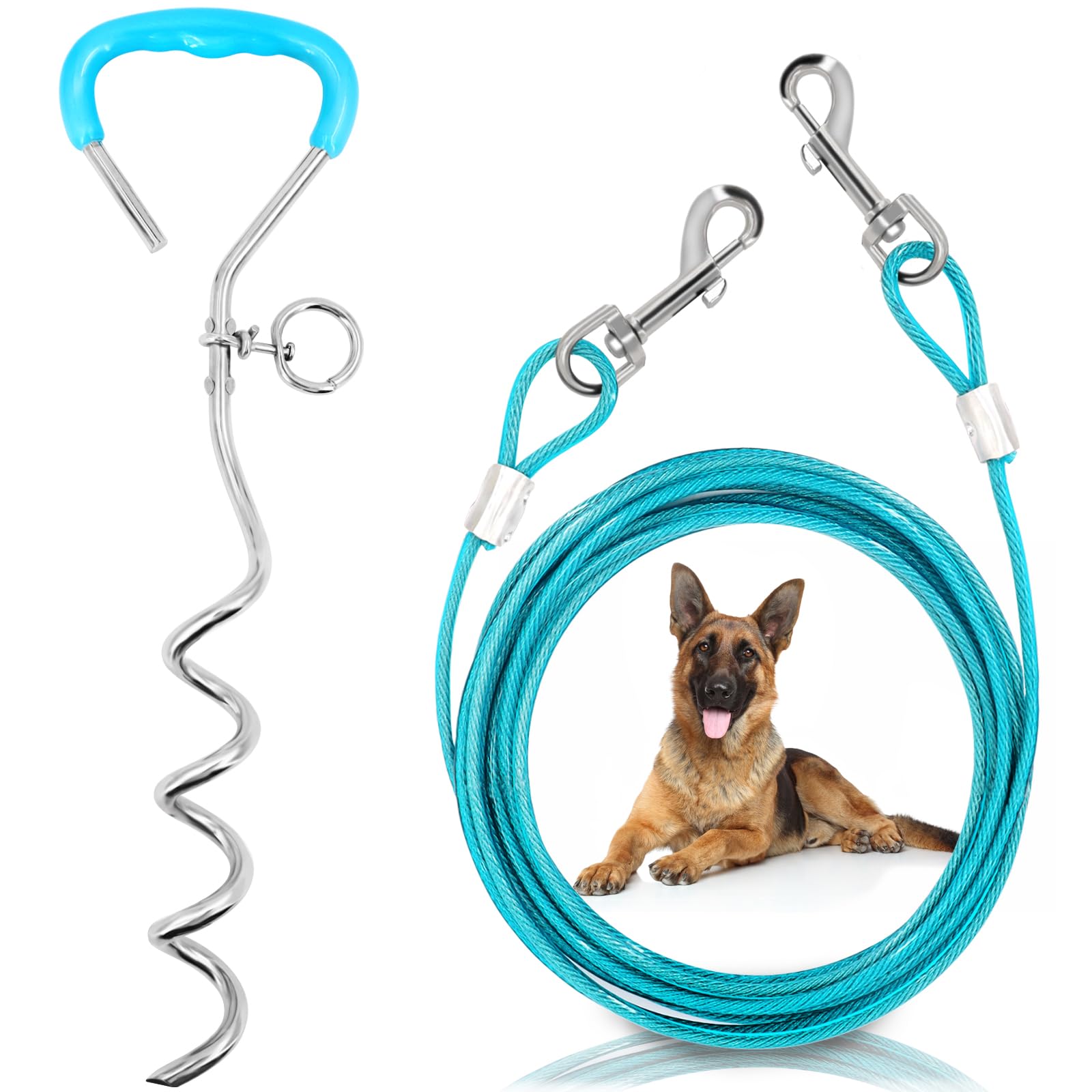 Supet cable tira perro 32ft ofrece libertad segura para camping y jardín.