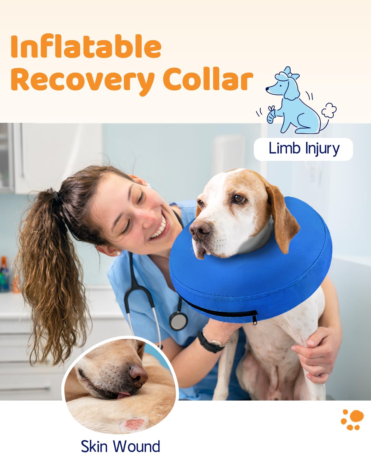 Supet collar con bolsa de aire interior ofrece soporte suave en el cuello