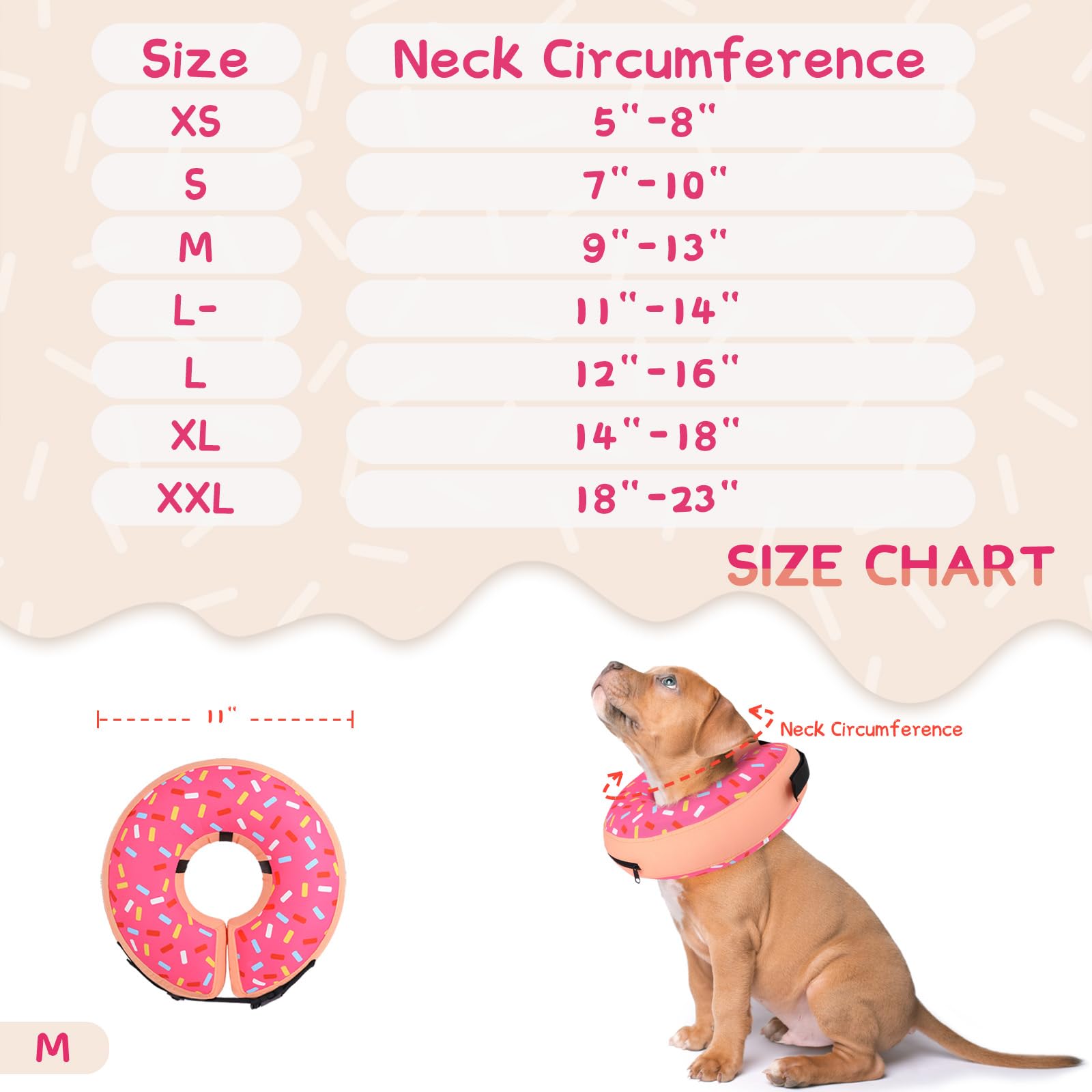 Ajuste con correa y gancho de bucle en Supet collar cono inflable, ajuste personalizable.