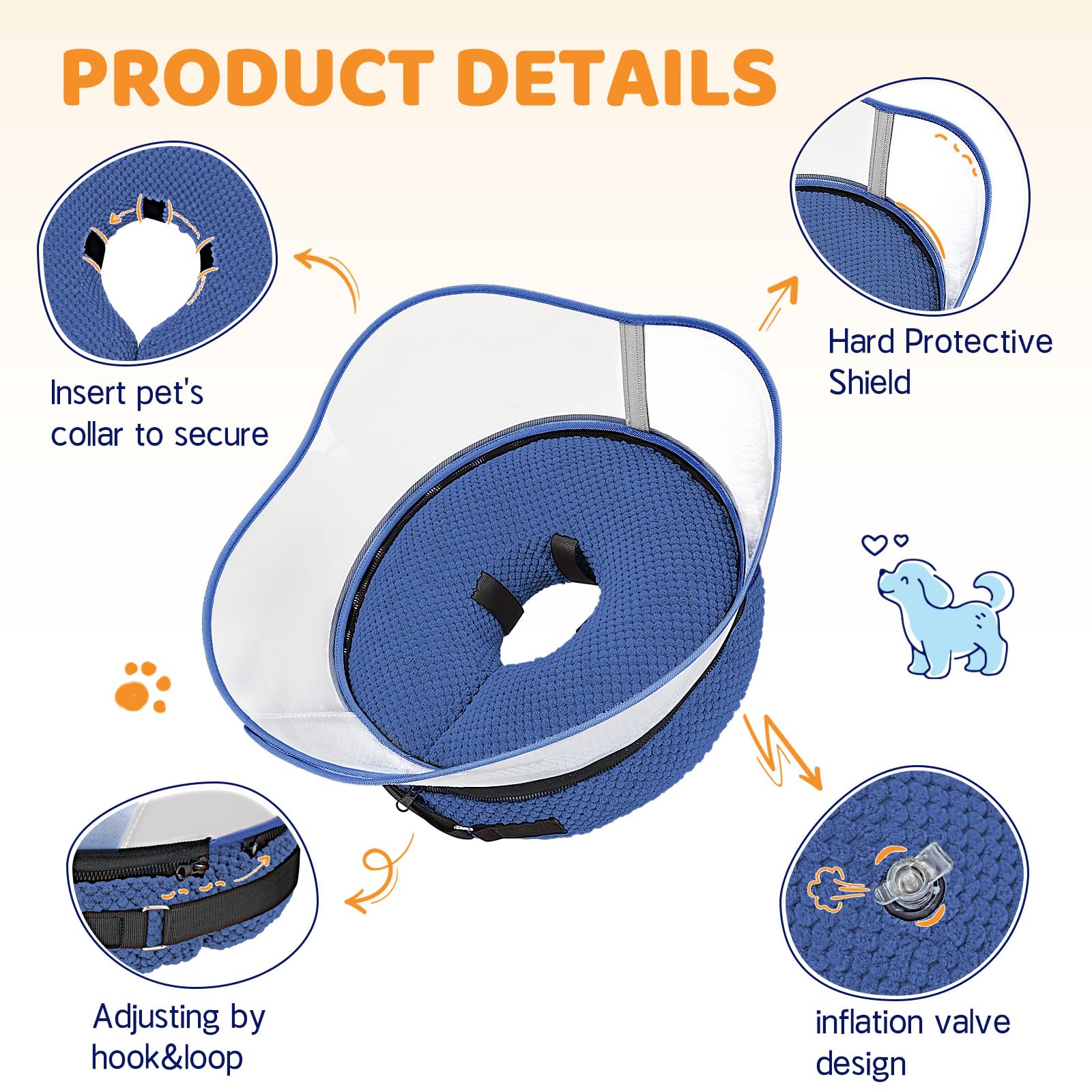 Supet diseño rosquilla inflable para mascotas mantiene a la mascota cómoda y segura.